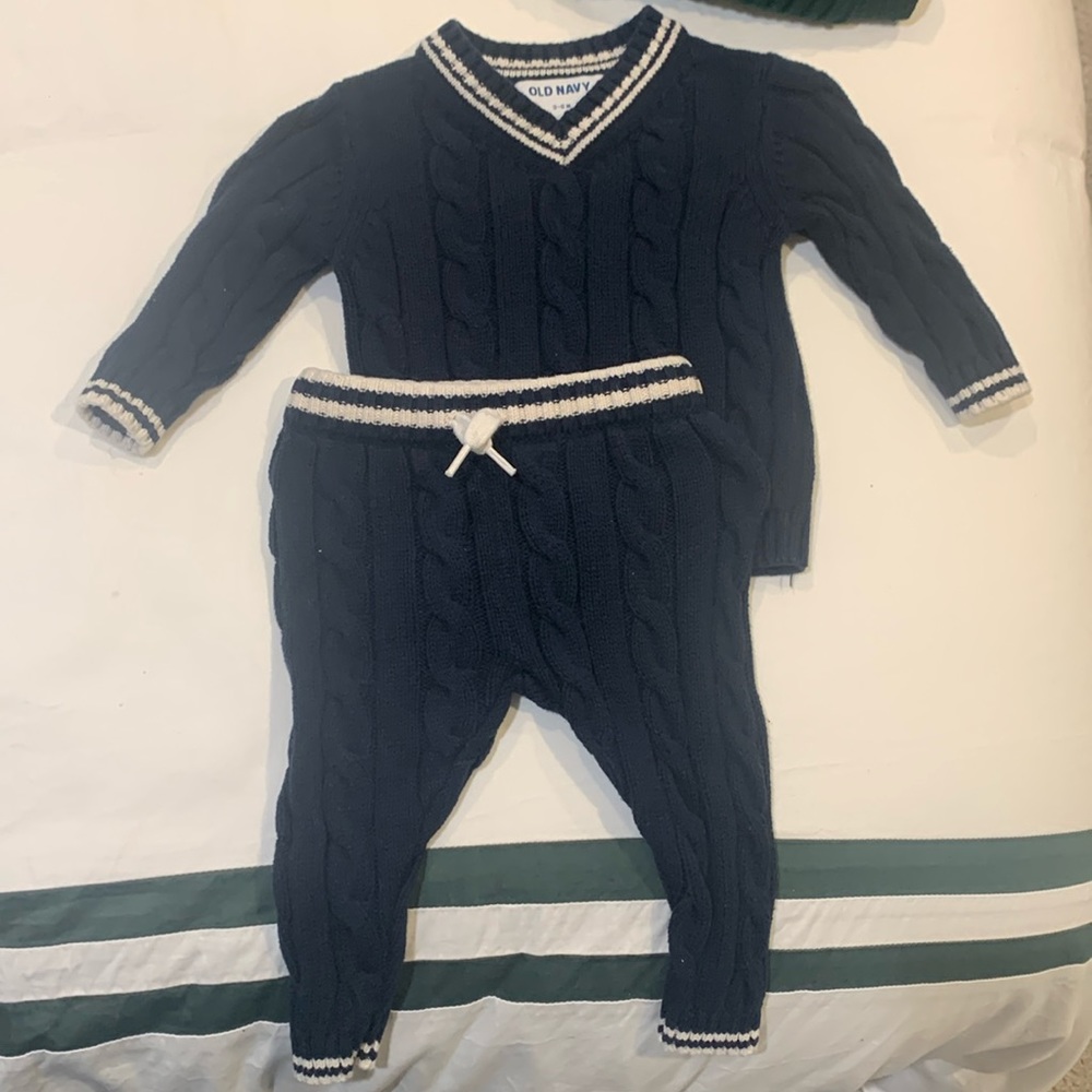 Cable knit sweater and pant set baby boy 3-6 months